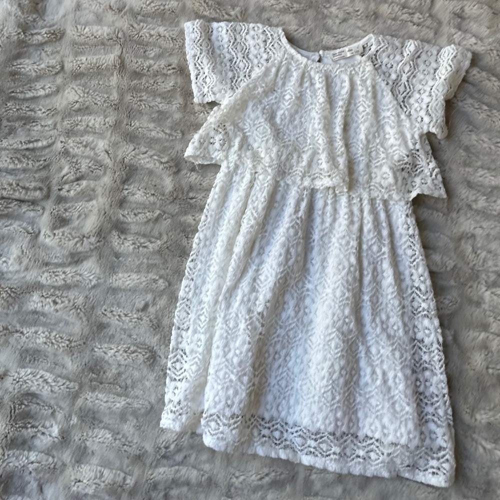 Girls’ Zara White Lacey Dress